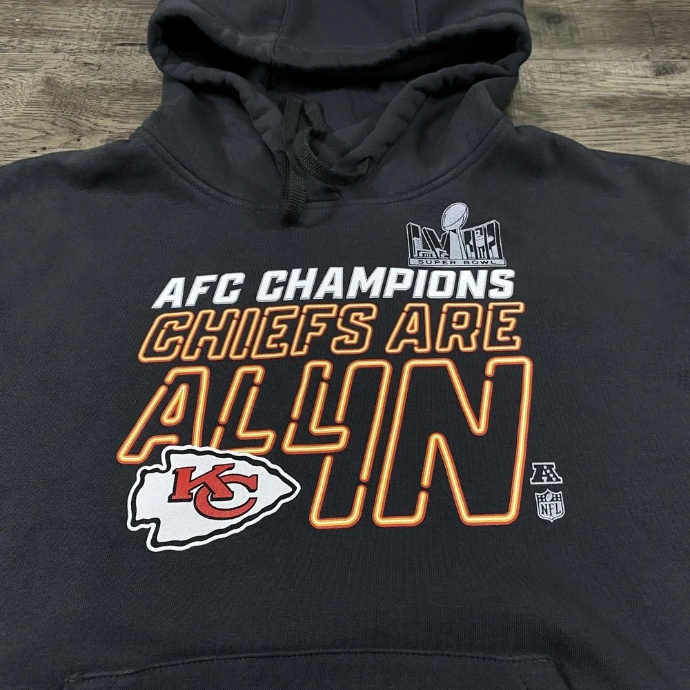 Kansas City Chiefs Hoodie Mens‎ Medium Black NFL Football Nike AFC Champions